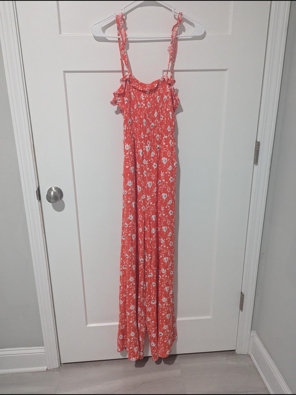 Altar'd State Coral Pink Floral Jumpsuit